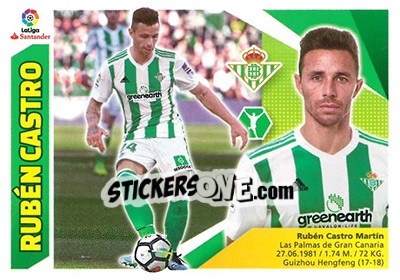 Sticker Rubén Castro - Liga Spagnola 2017-2018 n. T12 - Colecciones ESTE