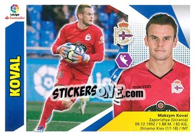 Sticker Koval - Liga Spagnola 2017-2018 n. T14 - Colecciones ESTE