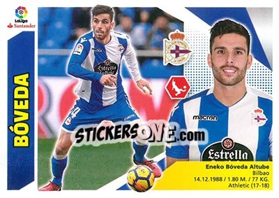 Figurina Bóveda - Liga Spagnola 2017-2018 n. T15 - Colecciones ESTE