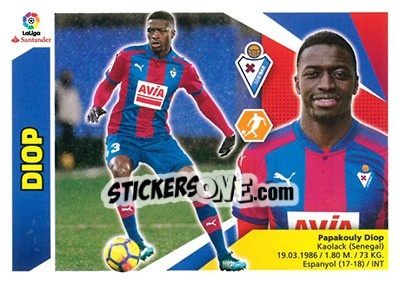 Sticker Diop - Liga Spagnola 2017-2018 n. T17 - Colecciones ESTE
