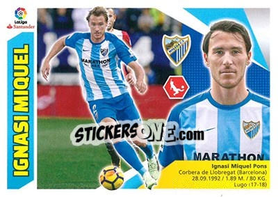 Sticker Ignasi Miquel - Liga Spagnola 2017-2018 n. T28 - Colecciones ESTE
