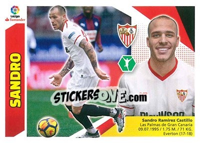 Sticker Sandro Ramirez - Liga Spagnola 2017-2018 - Colecciones ESTE