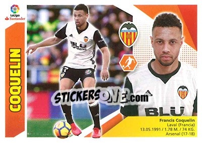 Sticker Coquelin - Liga Spagnola 2017-2018 n. T36 - Colecciones ESTE