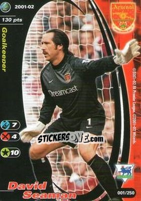 Sticker David Seaman - Football Champions England 2001-2002 n. 1 - Wizards of The Coast