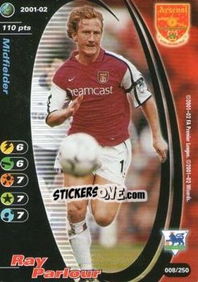 Sticker Ray Parlour - Football Champions England 2001-2002 n. 8 - Wizards of The Coast