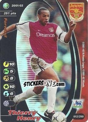 Sticker Thierry Henry - Football Champions England 2001-2002 n. 12 - Wizards of The Coast
