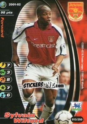 Sticker Sylvain Wiltord - Football Champions England 2001-2002 n. 13 - Wizards of The Coast