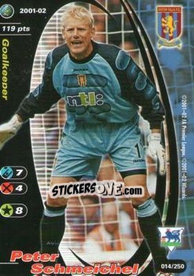 Sticker Peter Schmeichel - Football Champions England 2001-2002 n. 14 - Wizards of The Coast