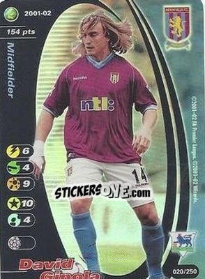 Sticker David Ginola - Football Champions England 2001-2002 n. 20 - Wizards of The Coast