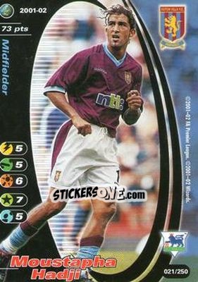 Sticker Moustapha Hadji - Football Champions England 2001-2002 n. 21 - Wizards of The Coast
