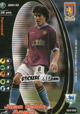 Sticker Juan Pablo Angel - Football Champions England 2001-2002 n. 24 - Wizards of The Coast