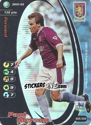 Sticker Paul Merson - Football Champions England 2001-2002 n. 25 - Wizards of The Coast