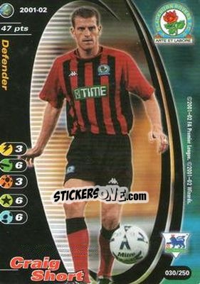 Sticker Craig Short - Football Champions England 2001-2002 n. 30 - Wizards of The Coast