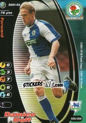 Sticker Damien Duff - Football Champions England 2001-2002 n. 35 - Wizards of The Coast