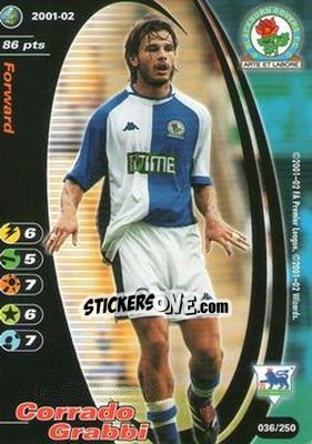 Sticker Corrado Grabbi - Football Champions England 2001-2002 n. 36 - Wizards of The Coast