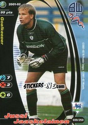Sticker Jussi Jaaskelainen - Football Champions England 2001-2002 - Wizards of The Coast