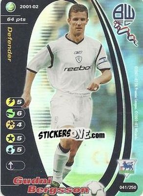 Sticker Gudni Bergsson - Football Champions England 2001-2002 n. 41 - Wizards of The Coast