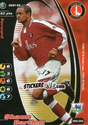 Sticker Shaun Bartlett - Football Champions England 2001-2002 - Wizards of The Coast