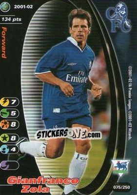 Sticker Gianfranco Zola - Football Champions England 2001-2002 n. 75 - Wizards of The Coast