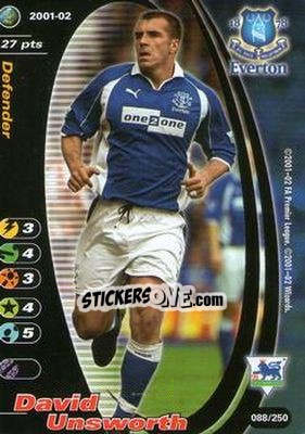 Sticker David Unsworth - Football Champions England 2001-2002 n. 88 - Wizards of The Coast