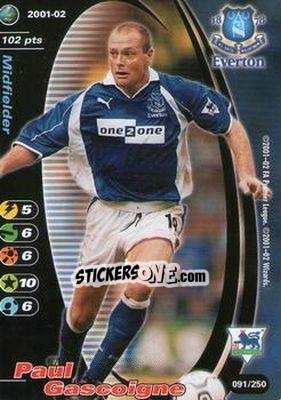 Sticker Paul Gascoigne - Football Champions England 2001-2002 n. 91 - Wizards of The Coast
