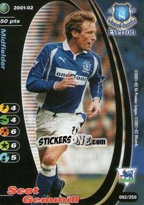 Sticker Scot Gemmill - Football Champions England 2001-2002 - Wizards of The Coast