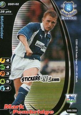 Sticker Mark Pembridge - Football Champions England 2001-2002 n. 95 - Wizards of The Coast