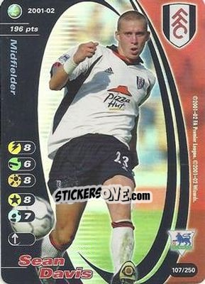 Sticker Sean Davis - Football Champions England 2001-2002 n. 107 - Wizards of The Coast