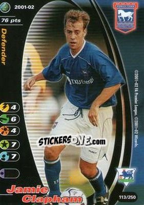 Sticker Jamie Clapham - Football Champions England 2001-2002 n. 113 - Wizards of The Coast