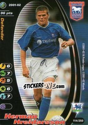 Sticker Hermann Hreidarsson - Football Champions England 2001-2002 n. 114 - Wizards of The Coast