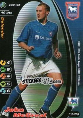 Sticker John McGreal - Football Champions England 2001-2002 n. 116 - Wizards of The Coast