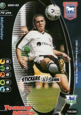 Sticker Tommy Miller - Football Champions England 2001-2002 - Wizards of The Coast