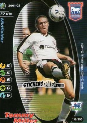 Sticker Tommy Miller - Football Champions England 2001-2002 n. 119 - Wizards of The Coast
