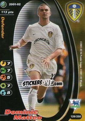 Sticker Dominic Matteo - Football Champions England 2001-2002 n. 128 - Wizards of The Coast