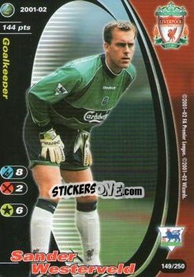 Sticker Sander Westerveld - Football Champions England 2001-2002 - Wizards of The Coast
