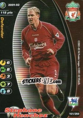 Sticker Stephane Henchoz - Football Champions England 2001-2002 - Wizards of The Coast