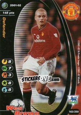 Sticker Wes Brown - Football Champions England 2001-2002 n. 163 - Wizards of The Coast