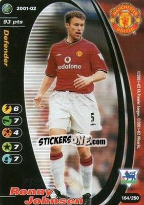 Sticker Ronny Johnsen - Football Champions England 2001-2002 n. 164 - Wizards of The Coast