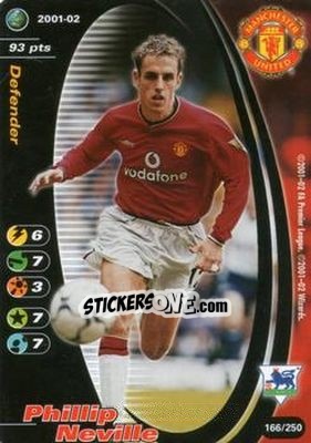 Sticker Phil Neville - Football Champions England 2001-2002 n. 166 - Wizards of The Coast