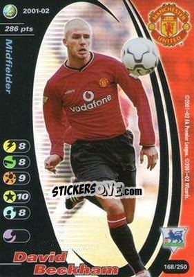 Sticker David Beckham - Football Champions England 2001-2002 n. 168 - Wizards of The Coast