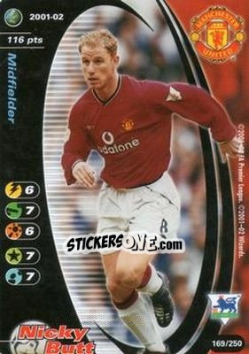 Sticker Nicky Butt - Football Champions England 2001-2002 n. 169 - Wizards of The Coast