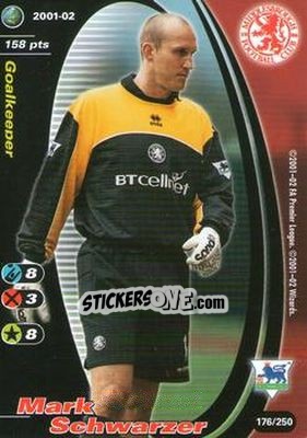 Sticker Mark Schwarzer - Football Champions England 2001-2002 - Wizards of The Coast
