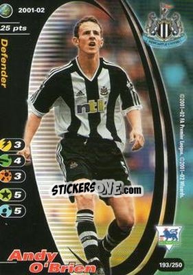 Sticker Andy O'Brien - Football Champions England 2001-2002 - Wizards of The Coast