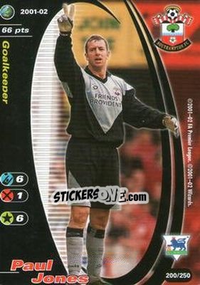 Sticker Paul Jones - Football Champions England 2001-2002 n. 200 - Wizards of The Coast