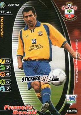 Sticker Francis Benali - Football Champions England 2001-2002 n. 201 - Wizards of The Coast
