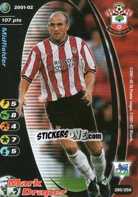 Sticker Mark Draper - Football Champions England 2001-2002 n. 205 - Wizards of The Coast
