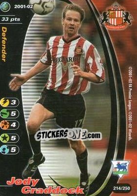 Sticker Jody Craddock - Football Champions England 2001-2002 n. 214 - Wizards of The Coast