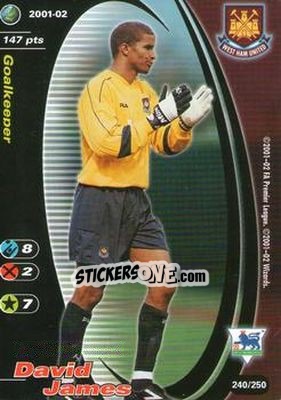 Sticker David James - Football Champions England 2001-2002 - Wizards of The Coast
