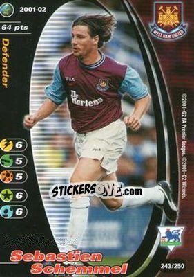 Sticker Sebastien Schemmel - Football Champions England 2001-2002 n. 243 - Wizards of The Coast