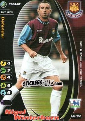 Sticker Nigel Winterburn - Football Champions England 2001-2002 - Wizards of The Coast